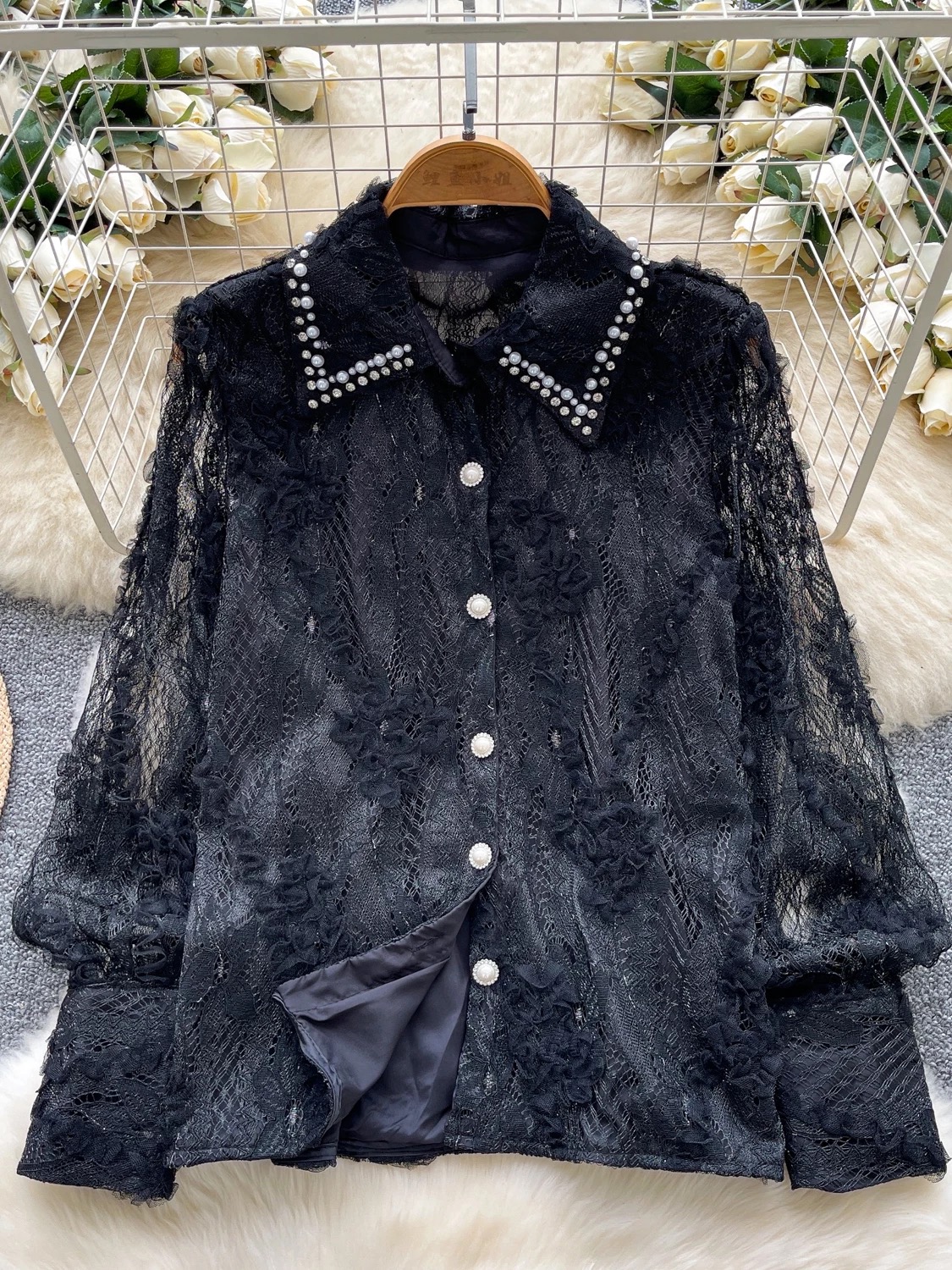 Shinning with positivity lace top FTO299 images